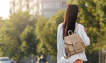 woman backpack